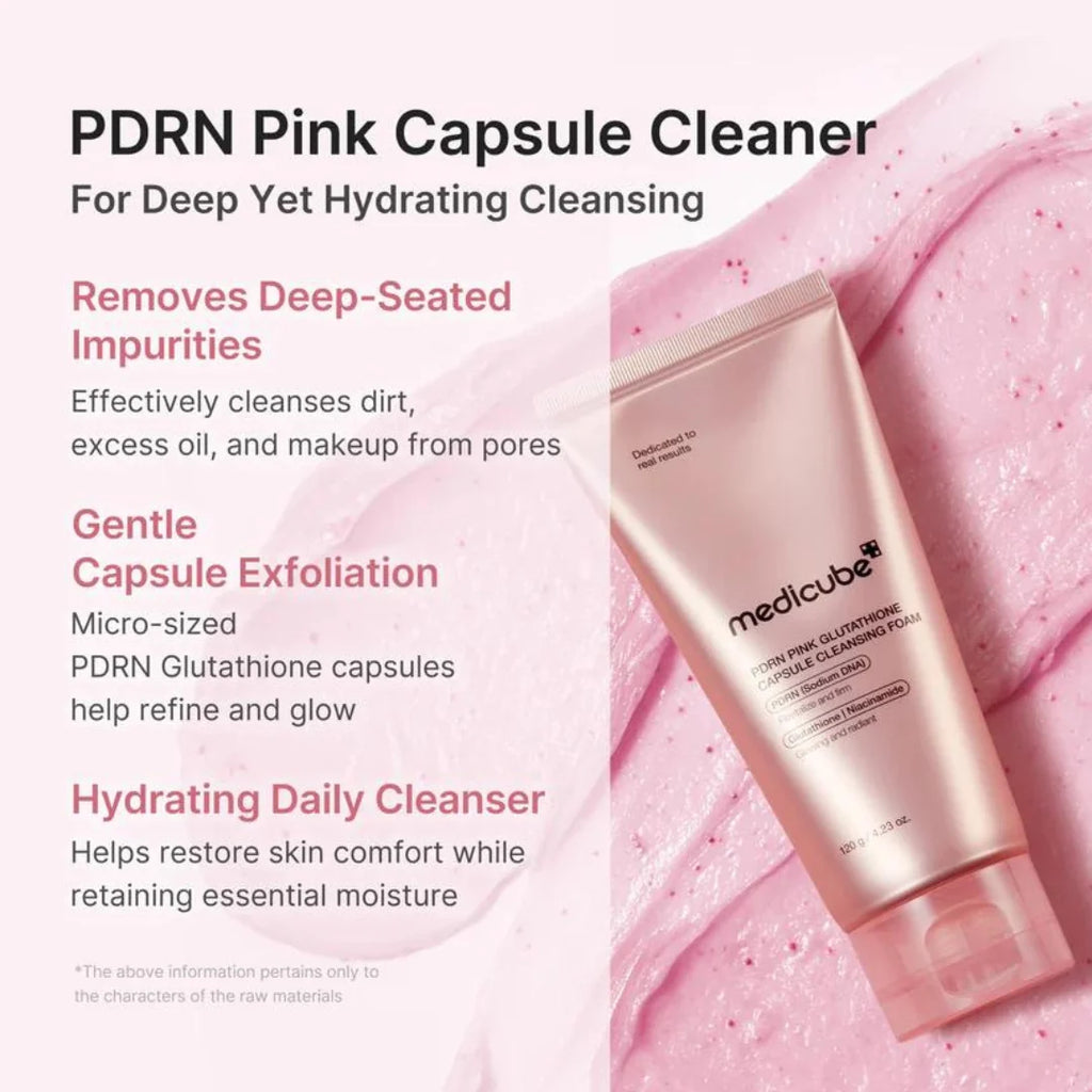 Medicube PDRN Pink Glutathione Capsule Cleansing Foam 120g